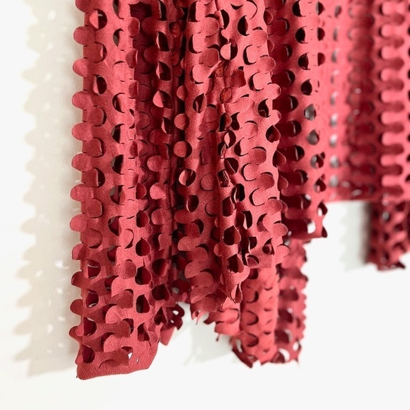 ADORE Women’s Laser-Cut Orange Draped Cardigan Avante Garde Eclectic Size Small - Picture 6 of 10